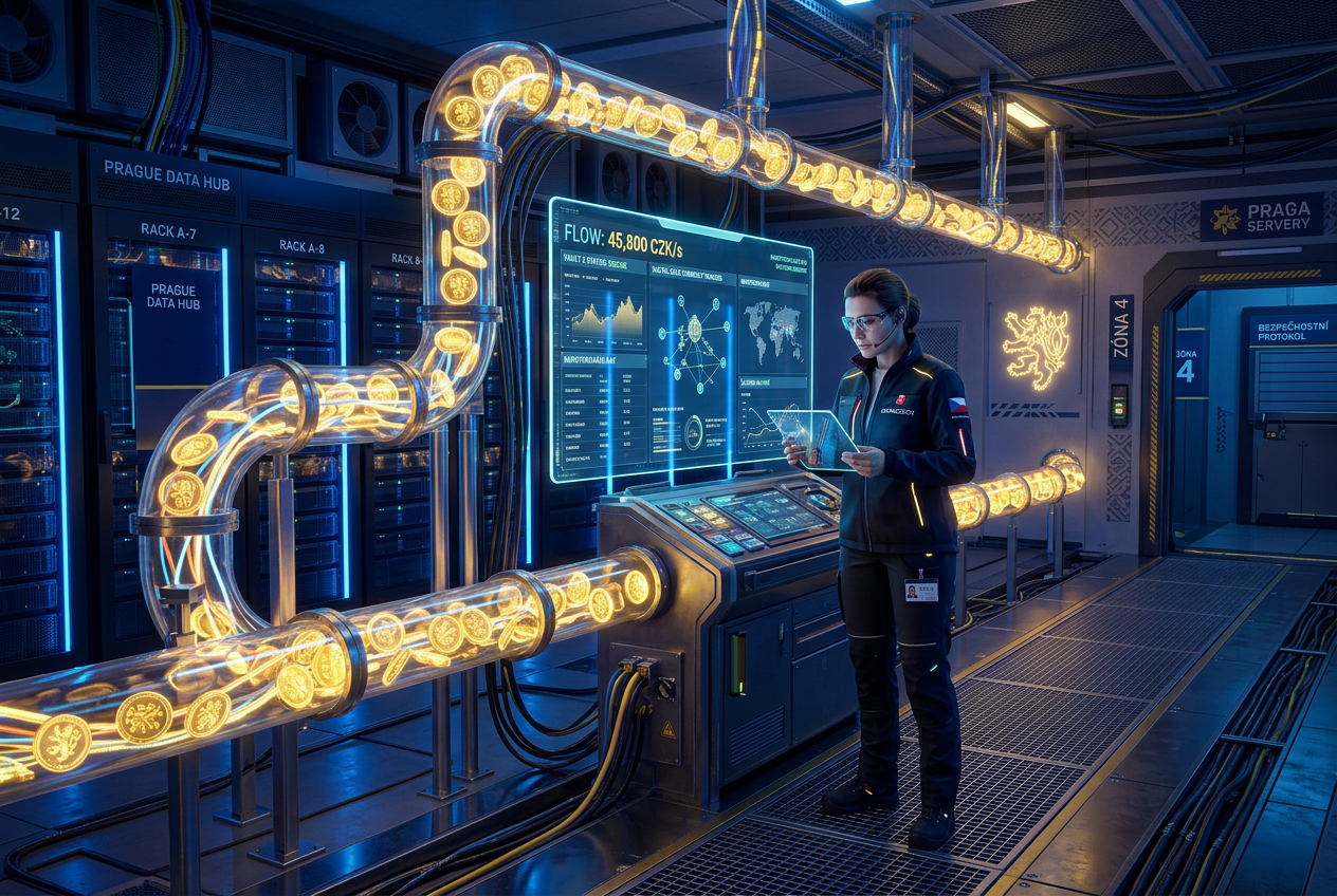 Technik monitorující digitální toky financí v moderním serverovém rozhraní