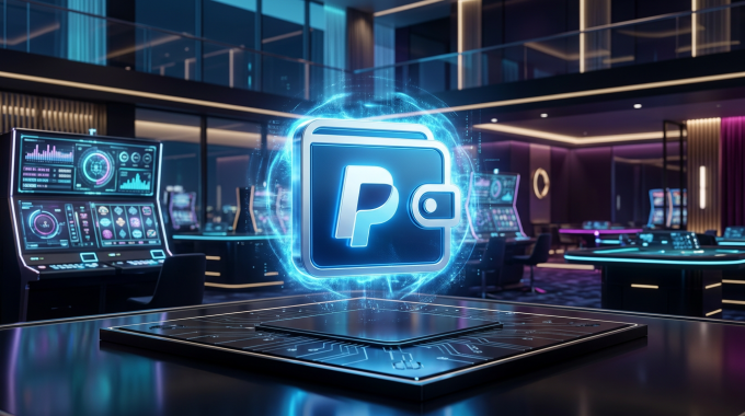 Futuristická digitální peněženka PayPal v moderním online kasinu